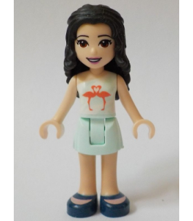 Friends Emma - Light Aqua Skirt, White and Light Aqua Top with Coral Flamingo Birds