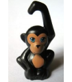 Black Monkey / Orangutan, Friends, Baby with Medium Azure Eyes, Black Nose, and Medium Nougat Face and Stomach Pattern