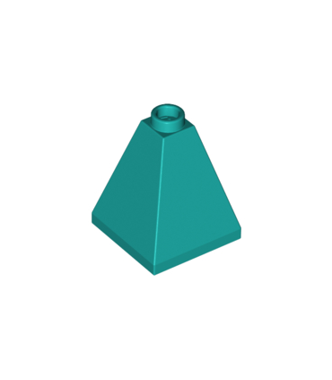 Dark Turquoise Slope 75 2 x 2 x 2 Quadruple Convex - Blocked Open Stud or Hollow Stud