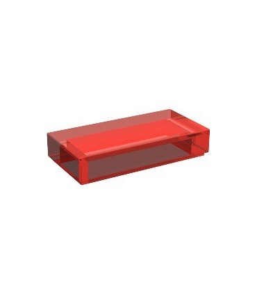 Trans-Red Tile 1 x 2
