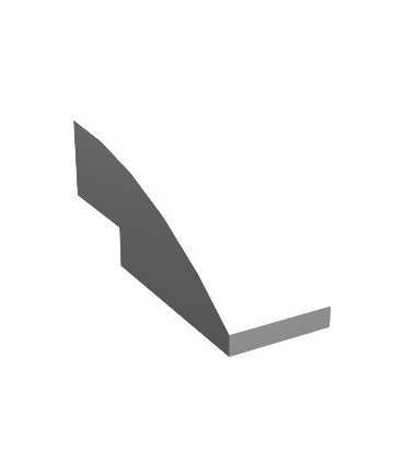 White Slope, Curved 3 x 1 No Studs