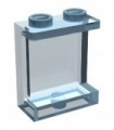 Trans-Light Blue Panel 1 x 2 x 2 with Side Supports - Hollow Studs