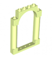 Yellowish Green Door, Frame 1 x 6 x 7 Arched with Notches and Rounded Pillars