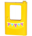 Yellow Door 1 x 4 x 5 Train Right, Thin Support at Bottom with Bunting Pattern (Sticker) - Set 41034