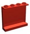 Red Panel 1 x 4 x 3 with Side Supports - Hollow Studs