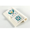 White Door 1 x 3 x 4 Right - Open Between Top and Bottom Hinge with Ornate Arendelle Crest Flower Pattern (Sticker) - Set 41167