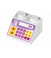 White Slope 45 2 x 2 with Pink, Purple and Yellow Cash Register Pattern