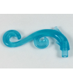 Trans-Light Blue Plant Stem, Curved with 2 Thorns and 2 Swirls