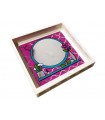 White Panel 1 x 6 x 5 with Mirror, Flower in Vase, Bow and Brushes with Comb Pattern on Inside (Sticker) - Set 41391