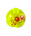 Trans-Neon Green Brick, Round 2 x 2 Dome Top with Dark Pink Eyes with Metallic Pink Outlines and Mouth Pattern