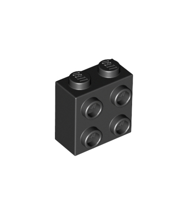 Black Brick, Modified 1 x 2 x 1 2/3 with Studs on Side