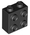 Black Brick, Modified 1 x 2 x 1 2/3 with Studs on Side