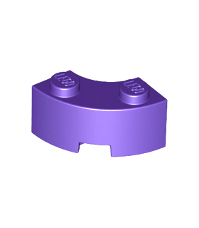 Dark Purple Brick, Round Corner 2 x 2 Macaroni with Stud Notch and Reinforced Underside