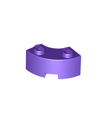 Dark Purple Brick, Round Corner 2 x 2 Macaroni with Stud Notch and Reinforced Underside