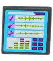 Dark Bluish Gray Road Sign 2 x 2 Square with Open O Clip with Music Editing Computer Screen Pattern (Sticker) - Set 41103