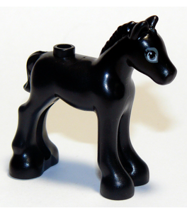 Black Horse, Friends, Foal with Dark Bluish Gray and White Eyes with 2 Eyelashes Pattern