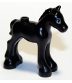 Black Horse, Friends, Foal with Dark Bluish Gray and White Eyes with 2 Eyelashes Pattern