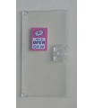 Trans-Clear Door 1 x 4 x 6  with 'OPEN 8-20' and Envelope with Red Heart Sign on Dark Pink Background Pattern (Sticker)