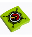 Lime Slope, Curved 2 x 2 x 2/3 with Volcano Explorers Logo Compass Pattern