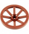 Reddish Brown Wheel Wagon Large 33mm D., Hole Notched for Wheels Holder Pin