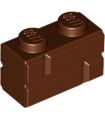 Reddish Brown Brick, Modified 1 x 2 with Masonry Profile