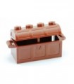 Reddish Brown Container, Treasure Chest, Complete Assembly - Thick Hinge, Slots in Back