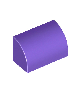 Dark Purple Slope, Curved 1 x 2 x 1