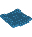 Dark Azure Brick, Modified 8 x 8 x 2/3 with 1 x 4 Indentations and 1 x 4 Plate