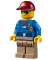 Wildlife Rescue Ranger - Male, Blue Shirt with 'RESCUE' Pattern on Back, Dark Red Cap, Dark Tan Legs with Pockets