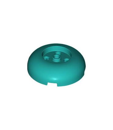 Dark Turquoise Brick, Round 4 x 4 Dome Top with 2 x 2 Recessed Center