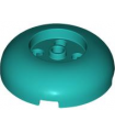 Dark Turquoise Brick, Round 4 x 4 Dome Top with 2 x 2 Recessed Center