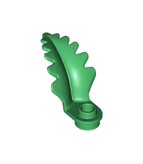 Green Plant Plate, Round 1 x 1 with Curved, Upright Leaf