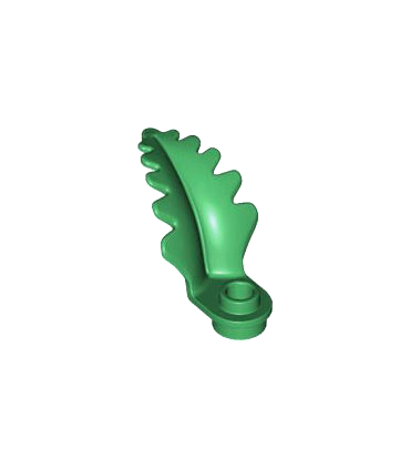 Green Plant Plate, Round 1 x 1 with Curved, Upright Leaf