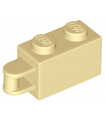 Tan Brick, Modified 1 x 2 with Bar Handle on End - Bar Flush with Edge