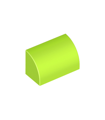Lime Slope, Curved 1 x 2 x 1