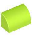 Lime Slope, Curved 1 x 2 x 1