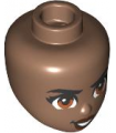 Medium Brown Mini Doll, Head Friends with Black Eyebrows and Eyelashes, Dark Orange Eyes, Reddish Brown Lips, and Open Mouth