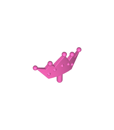 Dark Pink Minifigure, Crown Tiara, 5 Points, Rounded Ends