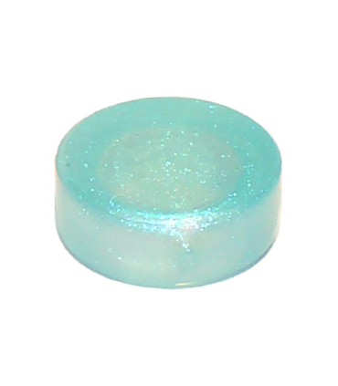 Satin Trans-Light Blue Tile, Round 1 x 1