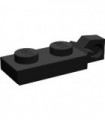 Black Hinge Plate 1 x 2 Locking with 1 Finger On End