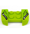 Lime Vehicle, Mudguard 2 x 4 with Headlights Overhang with 'Power' Flames Pattern on Both Sides (Stickers) - Set 8192