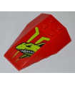 Red Wedge 6 x 4 Triple Curved with Lime Shark Head Pattern (Sticker) - Set 7967