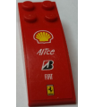 Red Slope, Curved 6 x 2 with Shell, Alice, Bridgestone, Fiat and Ferrari Logos Pattern (Sticker) - Set 8142-2