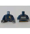 Dark Blue Torso Police with Harness, Star Badge Logo, Belt and 'POLICE' on Back Pattern / Dark Blue Arms / Dark B.Gray Hands