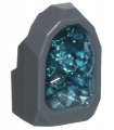 Dark Bluish Gray Rock 1 x 1 Geode with Molded Glitter Trans-Light Blue Crystals Pattern