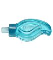Trans-Light Blue Wave Rounded Straight Single with Small Pin End (Candle Flame)