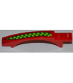 Red Slope,Curved 8 x 1 x 1 2/3  Arch and 2 Recessed Studs with Lime and Green Checkered Stripe Pattern Model Left Side (Sticker)