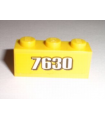 Yellow Brick 1 x 3 with White '7630' on Yellow Background Pattern (Sticker) - Set 7630
