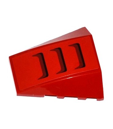 Red Wedge 4 x 4 Triple Curved No Studs with 3 Air Intakes Pattern (Sticker) - Set 70727