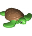 Bright Green Sea Turtle Baby with Black Eyes and Medium Nougat Shell Pattern